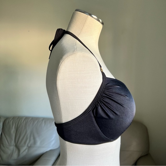 Victoria’s Secret Twist Front Push Up Swim Bikini Top Black Sz 36 D - Picture 6 of 16